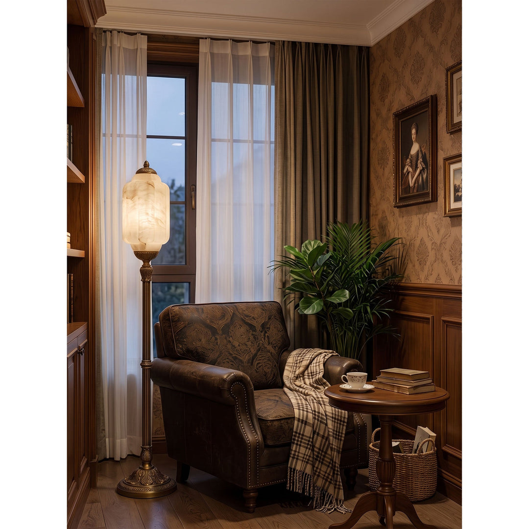 Eloise Scallop Alabaster Floor Lamp