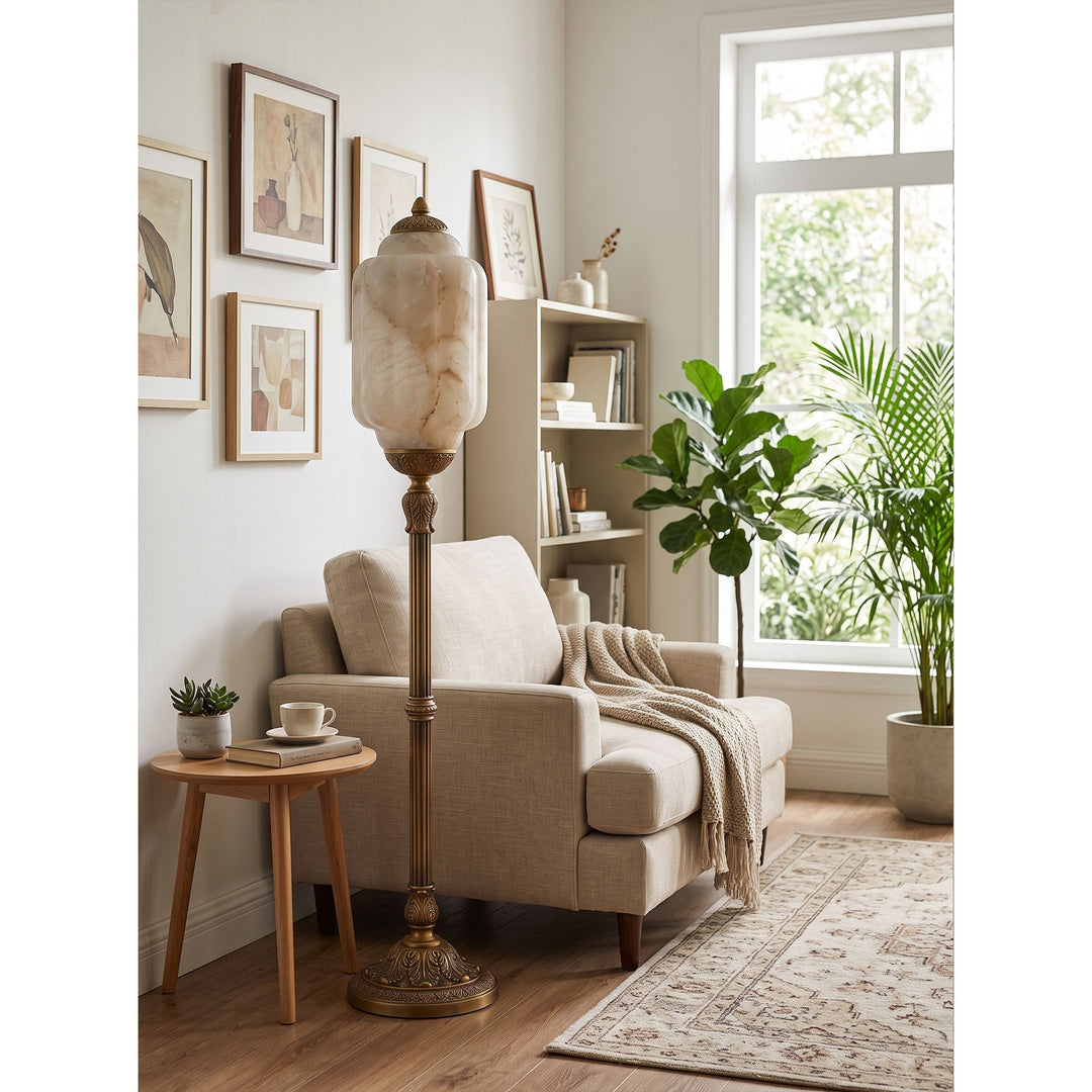 Eloise Scallop Alabaster Floor Lamp