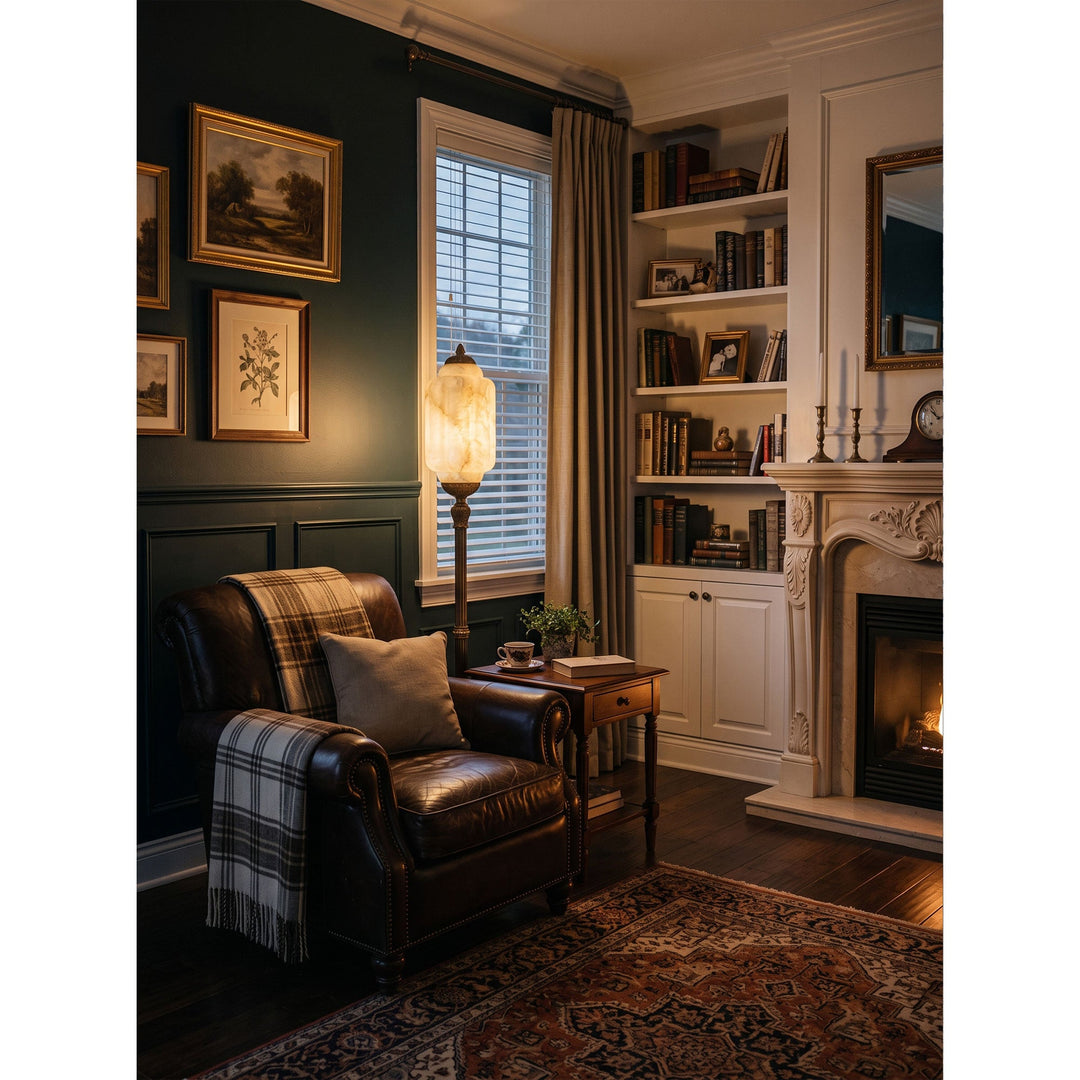 Eloise Scallop Alabaster Floor Lamp