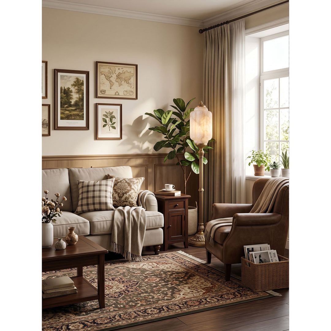 Eloise Scallop Alabaster Floor Lamp