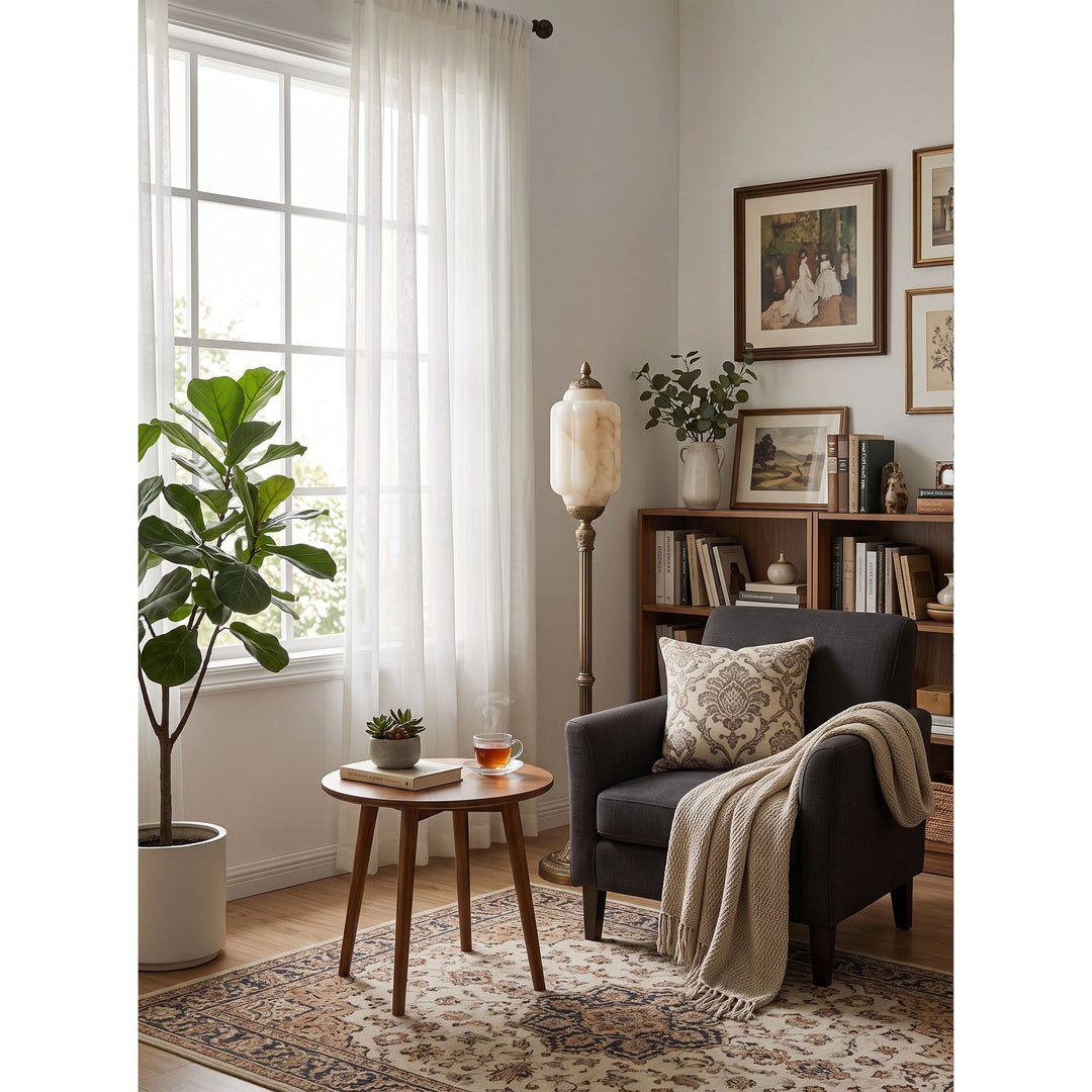 Eloise Scallop Alabaster Floor Lamp