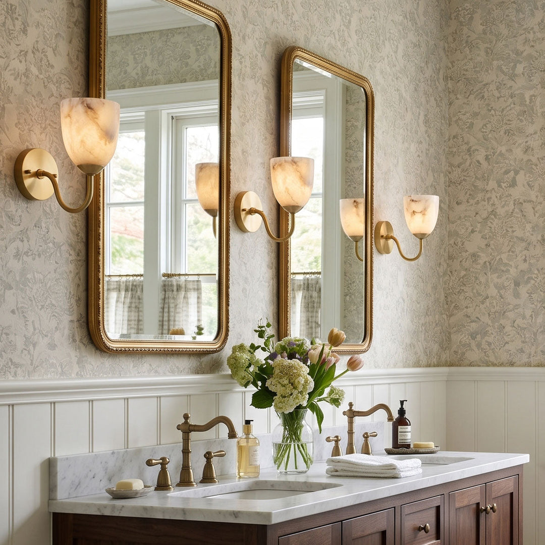 Mild Velin Alabaster Wall Sconce