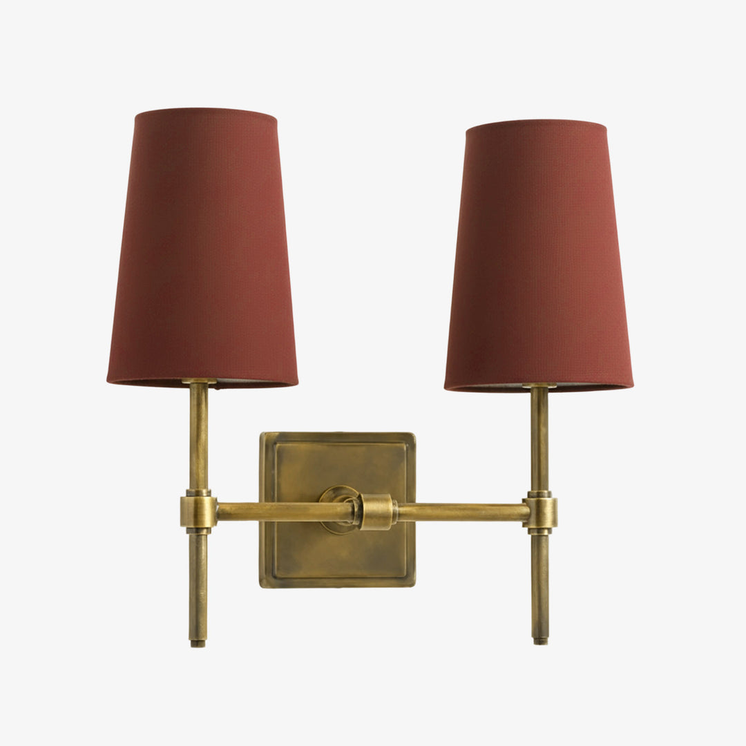 Rowan Elegant White-Linen Shade Wall Lamp – Retro Metal Wall Light for Bedroom & Hallway