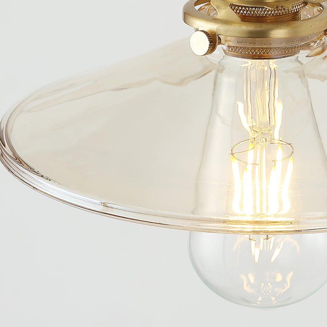 Walnut-Backed Brass and Glass Plug-In Wall Lamp product view 24