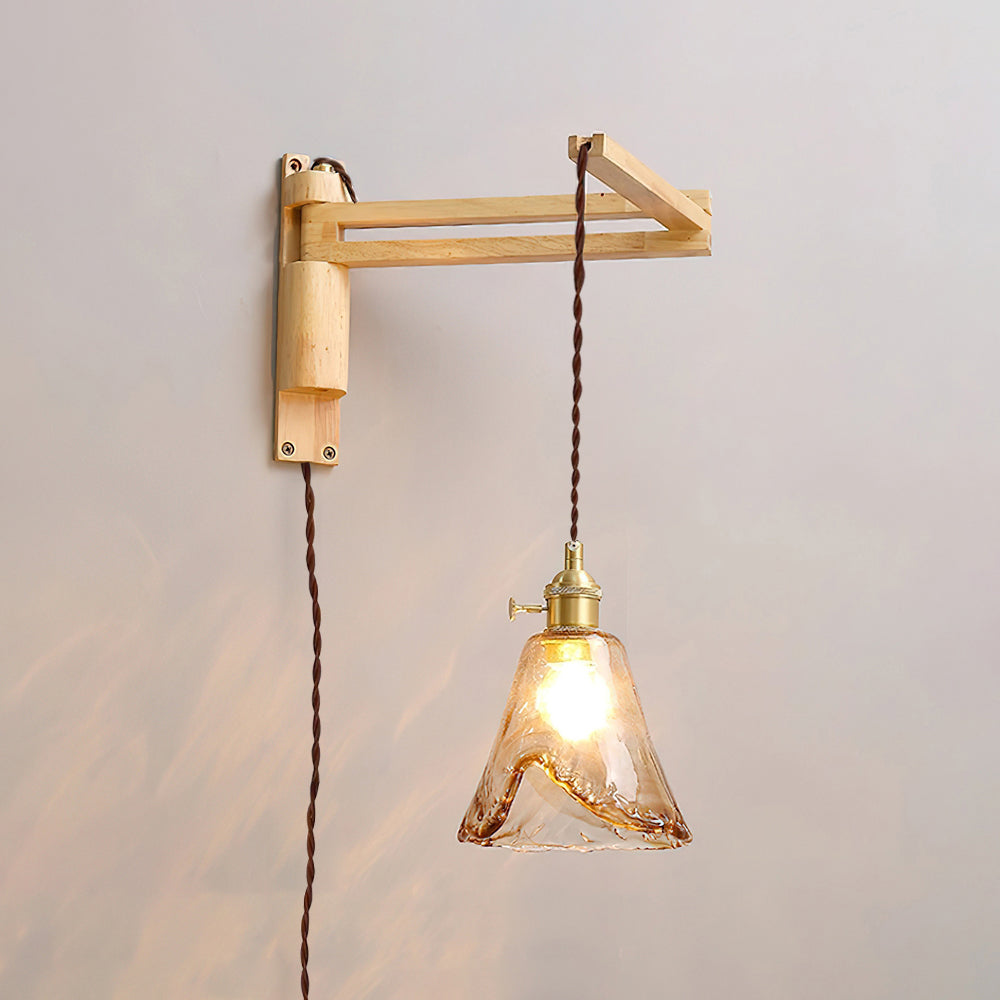 Adjustable Wood-Arm Hanging Plug-In Wall Lamp product view 14