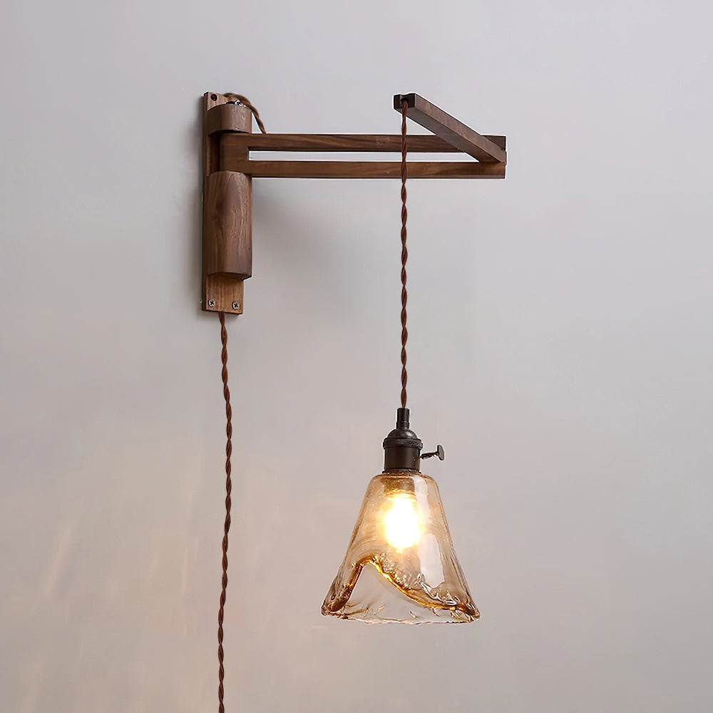 Adjustable Wood-Arm Hanging Plug-In Wall Lamp product view 17