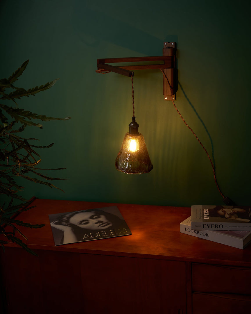 Adjustable Wood-Arm Hanging Plug-In Wall Lamp product view 20