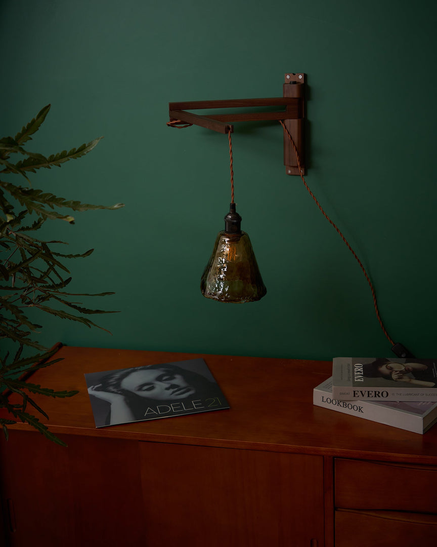 Adjustable Wood-Arm Hanging Plug-In Wall Lamp product view 21