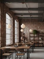 Load image into Gallery viewer, Riverina White Ribbed Glass Pendant - Milk Glass Light Over Island
