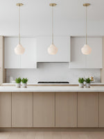 Load image into Gallery viewer, Riverina White Ribbed Glass Pendant - Milk Glass Light Over Island
