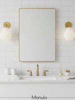 Load image into Gallery viewer, Rivrona Ribbed Glass Wall Sconce - Modern Milk Glass Vanity Light
