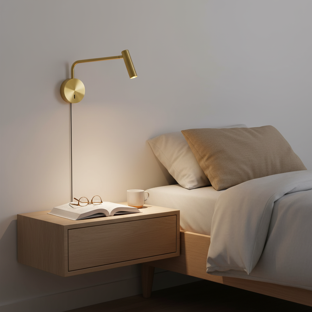 Adjustable LED Reading Plug-In Wall Lamp product view
