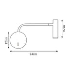 Load image into Gallery viewer, Adjustable LED Reading Plug-In Wall Lamp dimension diagram