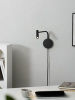 Load image into Gallery viewer, Adjustable LED Reading Plug-In Wall Lamp product view