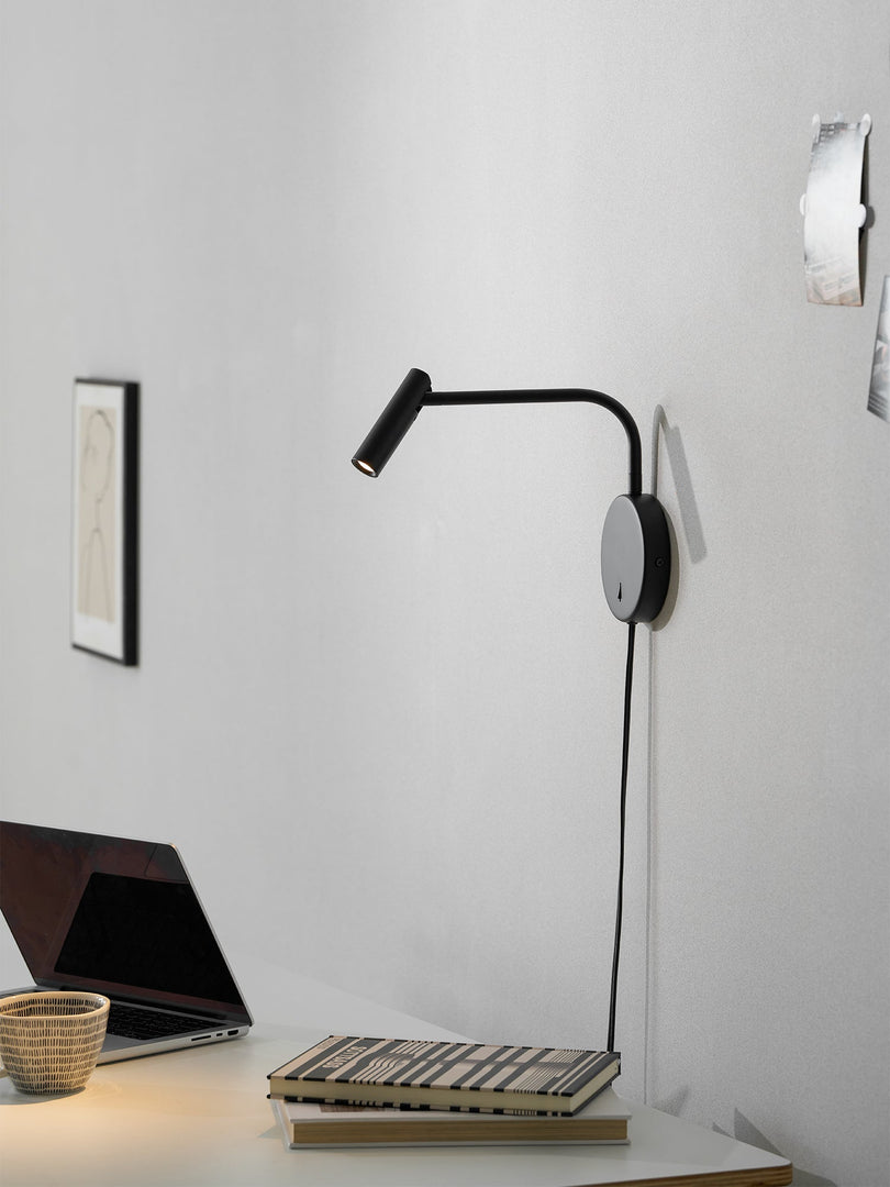 Adjustable LED Reading Plug-In Wall Lamp product view