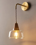 Charger l'image dans la visionneuse de galerie, Clear Bell Glass and Brass Plug-In Wall Lamp product view