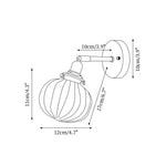 Charger l'image dans la visionneuse de galerie, Ribbed Glass Globe Plug-In Wall Lamp - dimension drawing 6