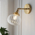 Charger l'image dans la visionneuse de galerie, Ribbed Glass Globe Plug-In Wall Lamp - product view 3