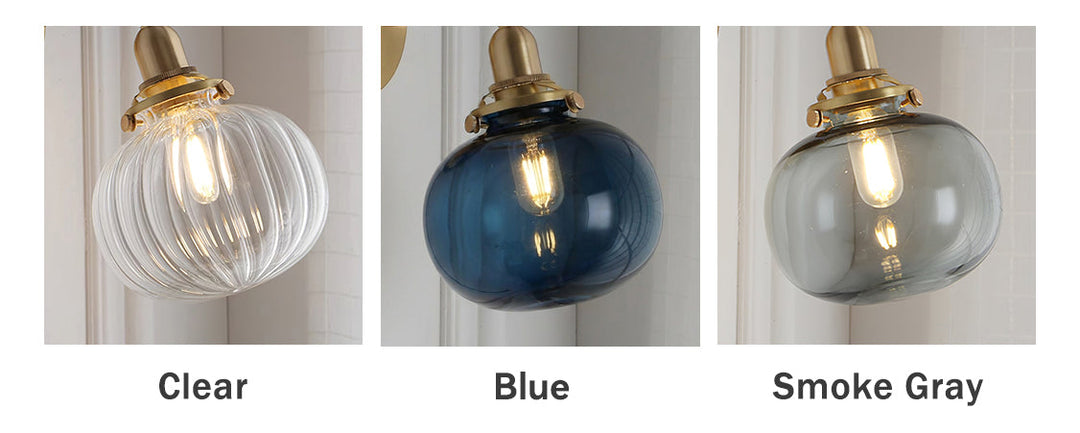 Ribbed Glass Globe Plug-In Wall Lamp - product view 15
