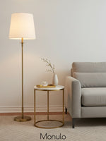Load image into Gallery viewer, Rowan Swing Arm Floor Lamp - Articulating Iron Design With Linen Shade
