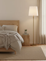 Load image into Gallery viewer, Rowan Swing Arm Floor Lamp - Articulating Iron Design With Linen Shade
