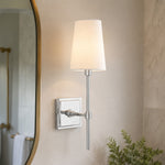 Load image into Gallery viewer, Rowan Elegant White-Linen Shade Wall Lamp – Retro Metal Wall Light for Bedroom &amp; Hallway