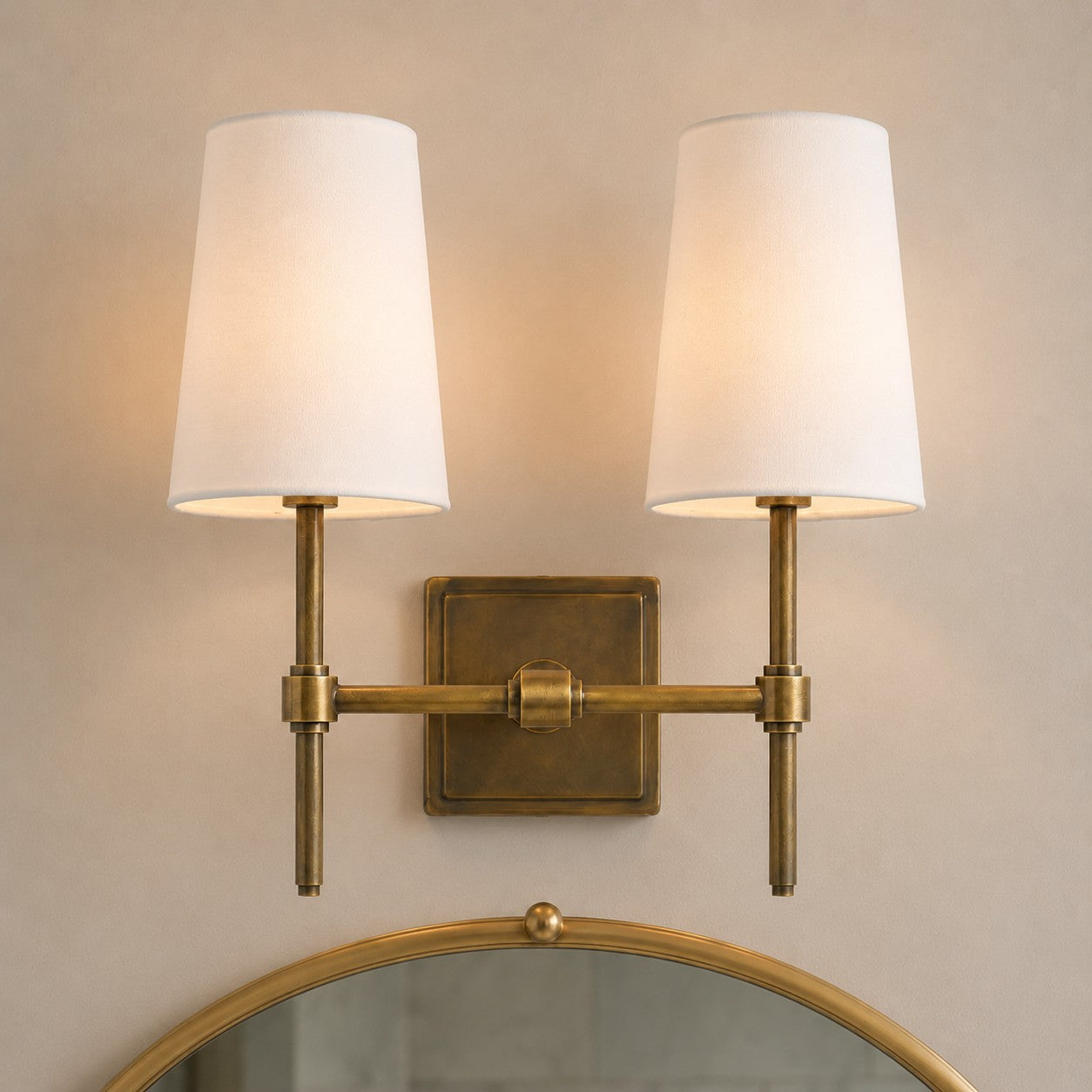 Rowan Elegant White-Linen Shade Wall Lamp – Retro Metal Wall Light for Bedroom & Hallway