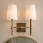 Load image into Gallery viewer, Rowan Elegant White-Linen Shade Wall Lamp – Retro Metal Wall Light for Bedroom &amp; Hallway