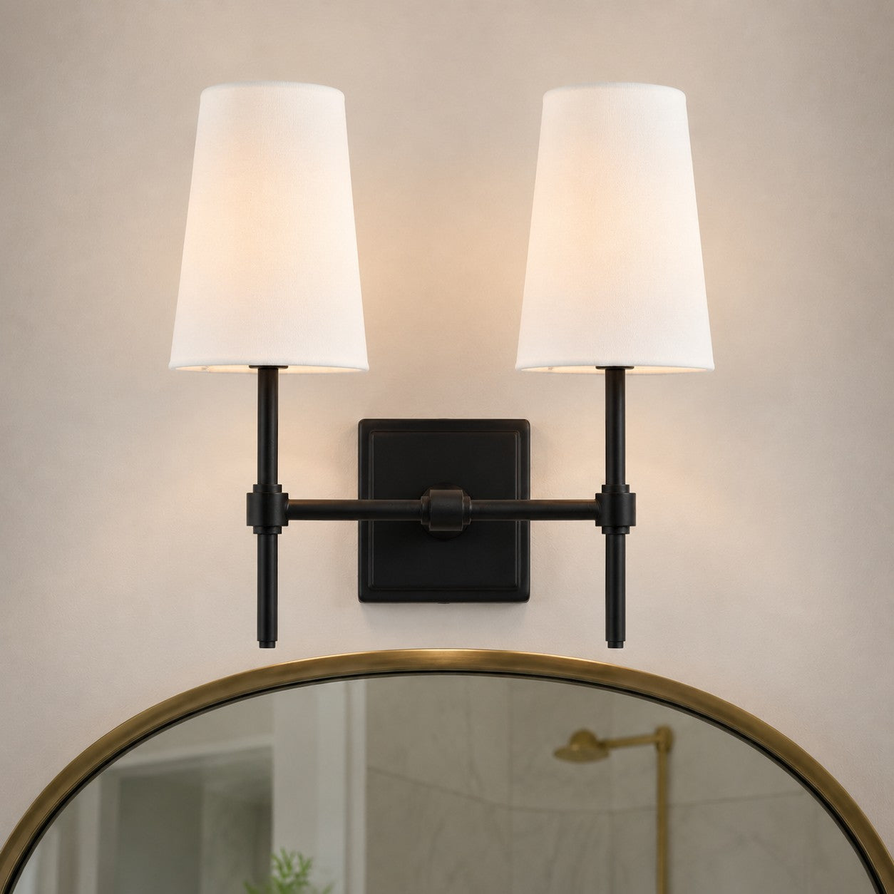 Rowan Elegant White-Linen Shade Wall Lamp – Retro Metal Wall Light for Bedroom & Hallway