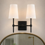Load image into Gallery viewer, Rowan Elegant White-Linen Shade Wall Lamp – Retro Metal Wall Light for Bedroom &amp; Hallway