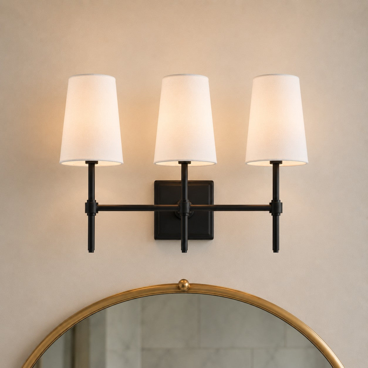 Rowan Elegant White-Linen Shade Wall Lamp – Retro Metal Wall Light for Bedroom & Hallway