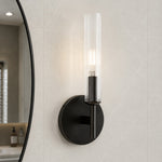 Bild in Gallery-Viewer laden, Bravira Glass Tube Wandlampe - Klassische gerippte Messingrohrbeleuchtung