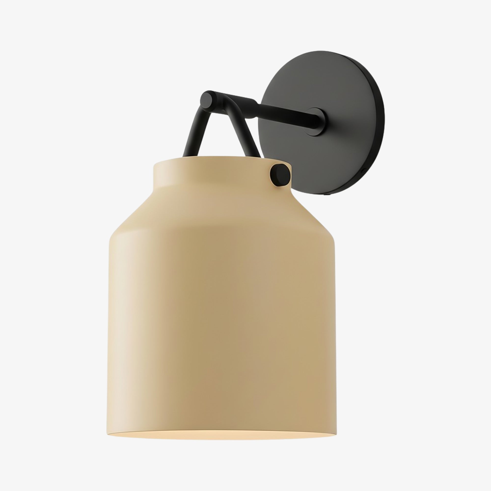 Hanton Minimalistische Wandleuchte – Vintage Milchglas-Wandleuchte mit Metallakzent