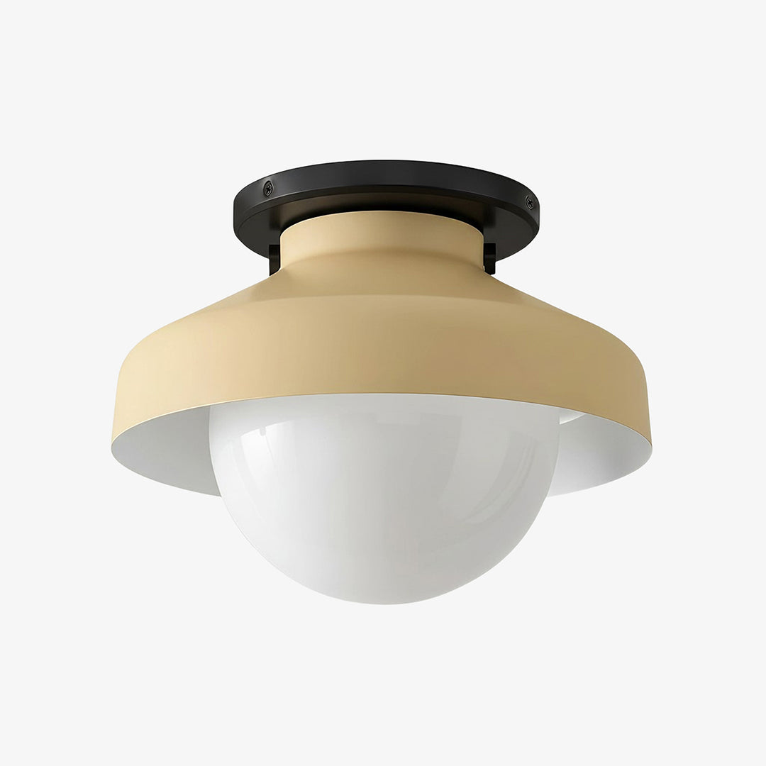 Hanton Aufputz-Deckenleuchte – Modernes minimalistisches Leuchtmittel mit Milchglas- und Metallschirm