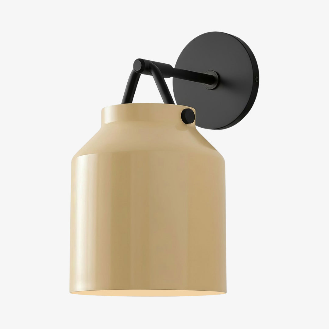 Applique murale minimaliste Hanton – Applique en verre lait vintage avec accent en métal