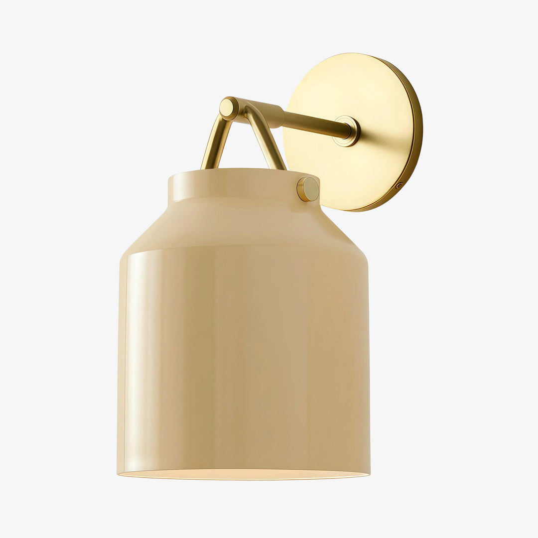 Applique murale minimaliste Hanton – Applique en verre lait vintage avec accent en métal