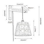 Load image into Gallery viewer, Walnut Swing-Arm Capiz Shell Plug-In Wall Sconce - product view 6