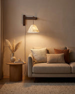 Load image into Gallery viewer, Walnut Swing-Arm Capiz Shell Plug-In Wall Sconce - product view 8