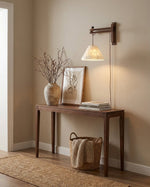 Load image into Gallery viewer, Walnut Swing-Arm Capiz Shell Plug-In Wall Sconce - product view 10