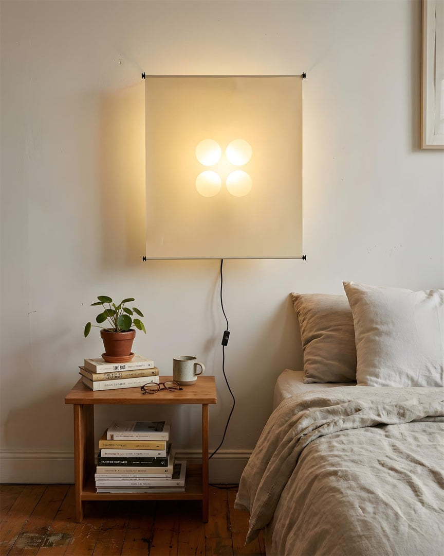 Washi Paper Screen Plug-In Wall Sconce alternate room view