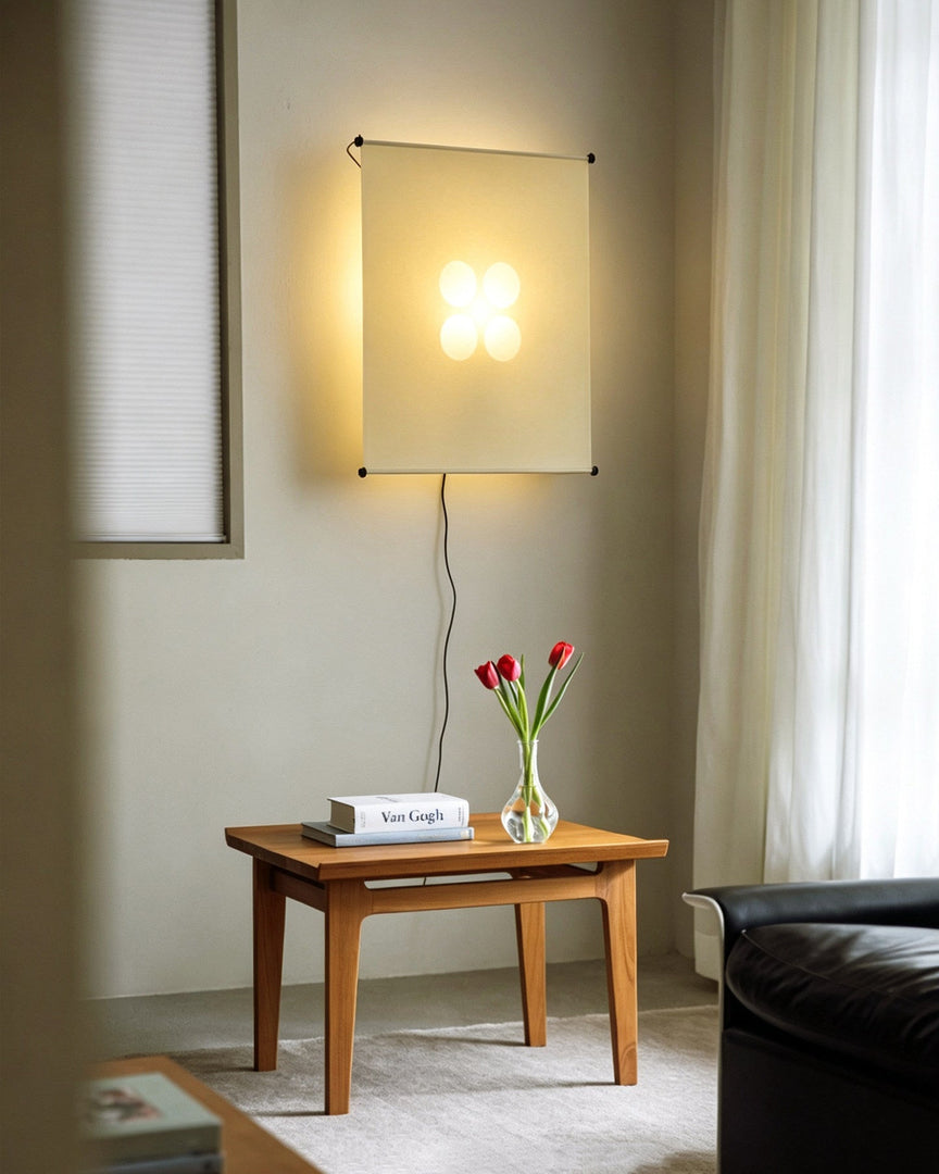 Washi Paper Screen Plug-In Wall Sconce room scene