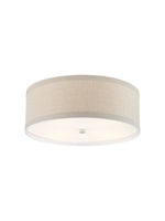 Cargar imagen en el visor de la Galería, Lámpara de techo contemporánea con forma de tambor y pantalla de tela, empotrada para sala de estar. 
