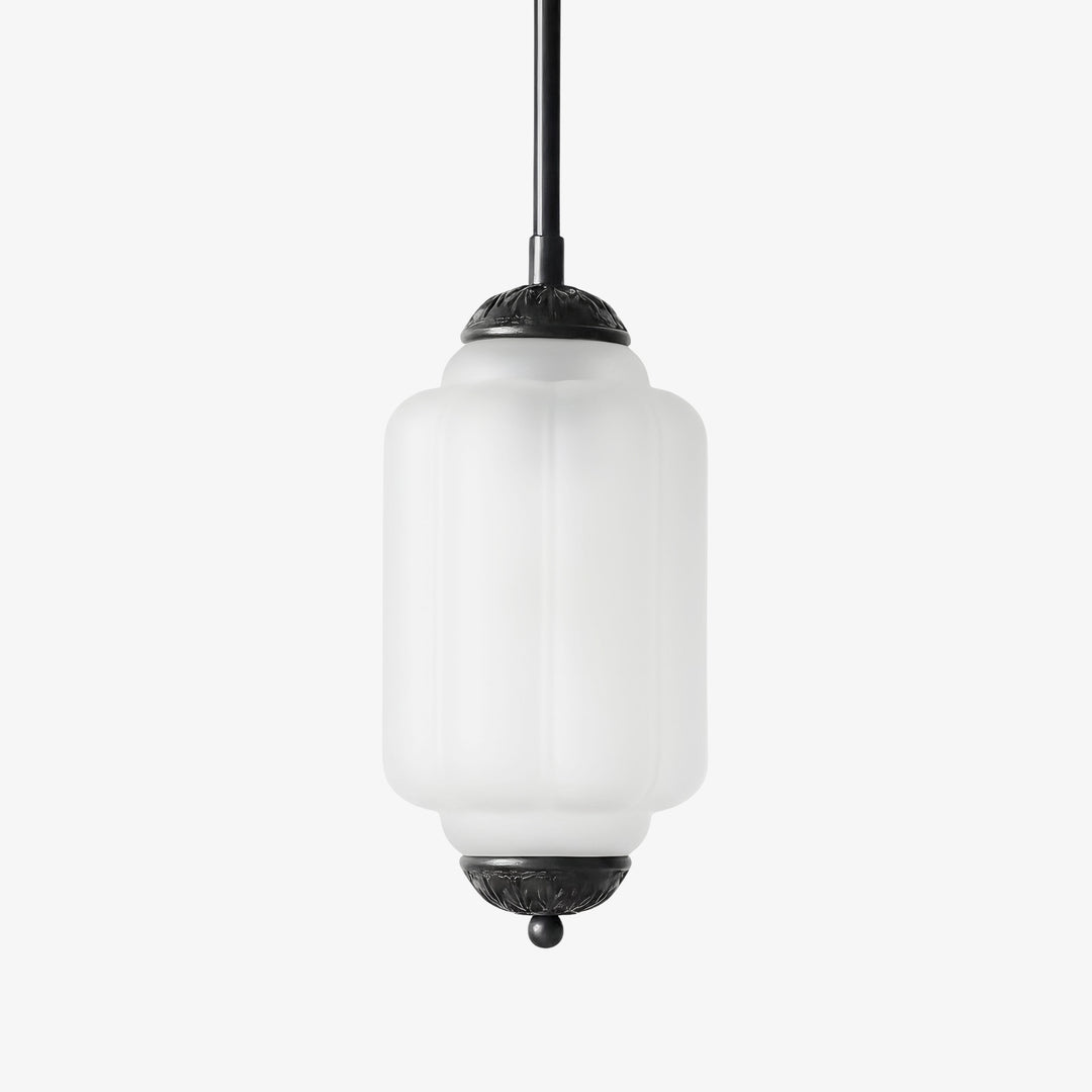 Eloise Vintage Inspired Scalloped Milk Glass Pendant - Modern Accent Light for Kitchen and Bedroom