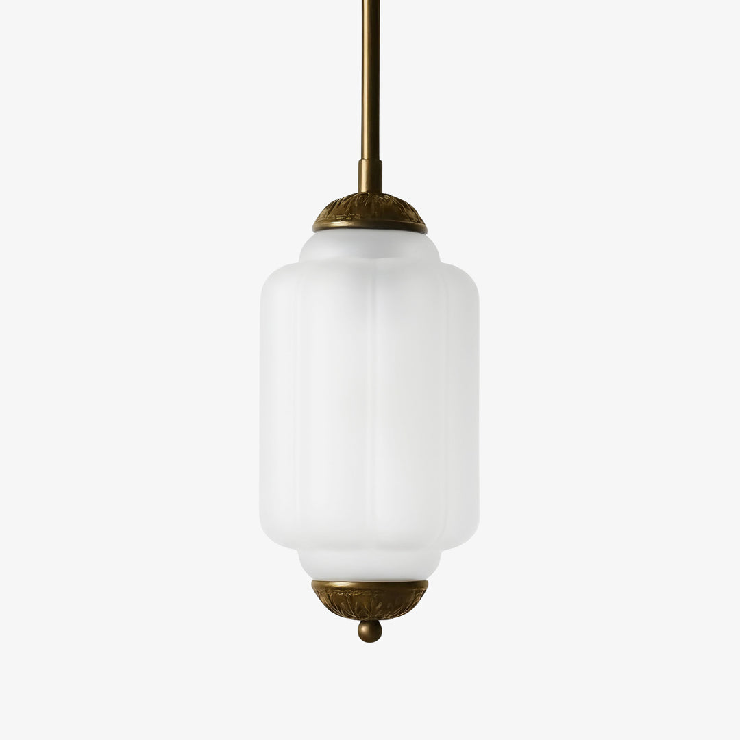 Eloise Vintage Inspired Scalloped Milk Glass Pendant - Modern Accent Light for Kitchen and Bedroom
