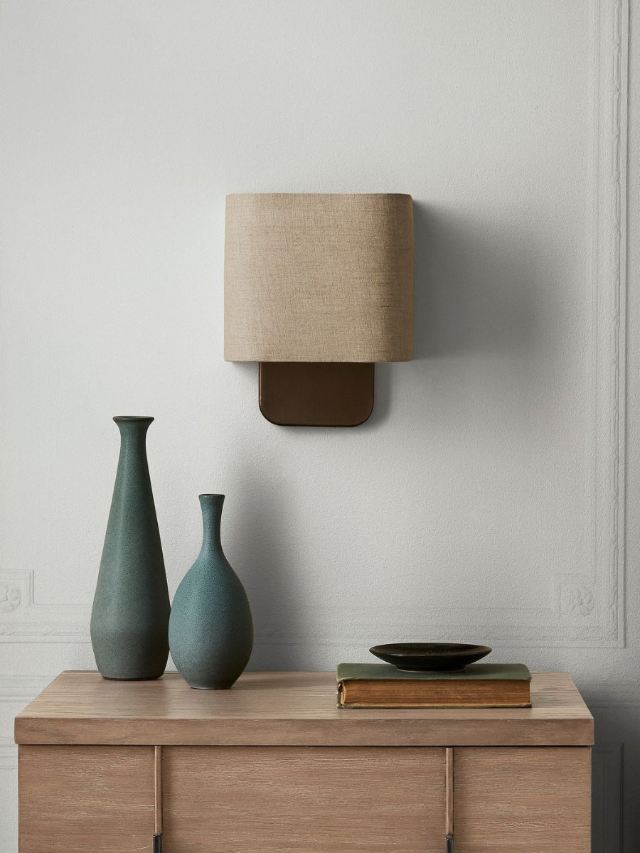 Aplique de tela: iluminación de pared minimalista con un brillo cálido para el dormitorio 