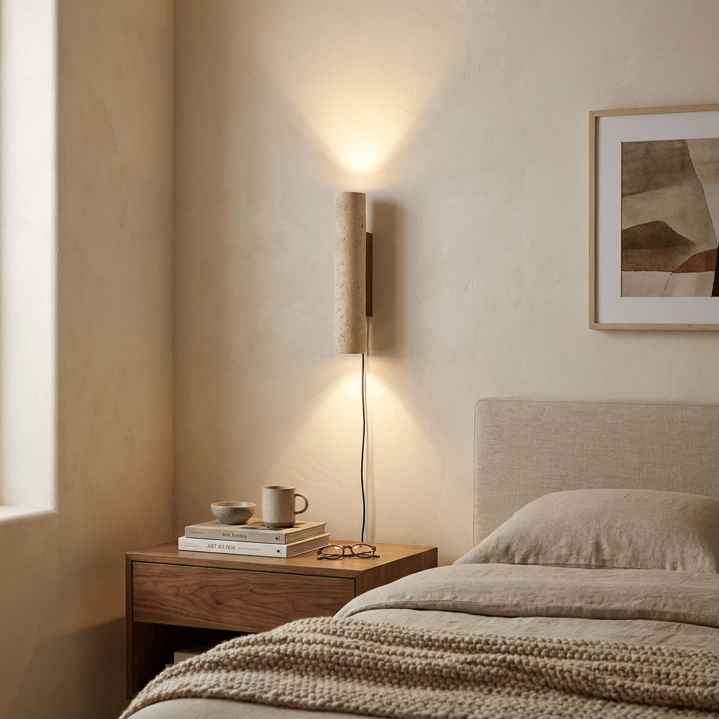 Solis Column Walnut Wood Plug-In Wall Light - product image 2