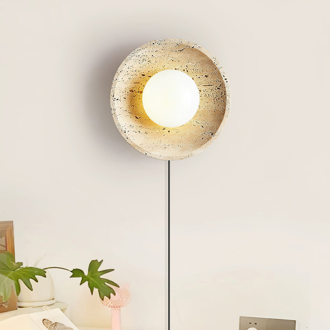 Stone Eclipse Plug-In Wall Light with Inline Switch - product image 5