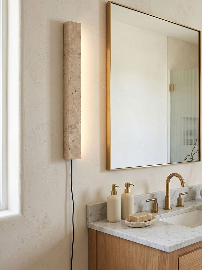Stravik Travertine Plug-In Wall Light - product image 3