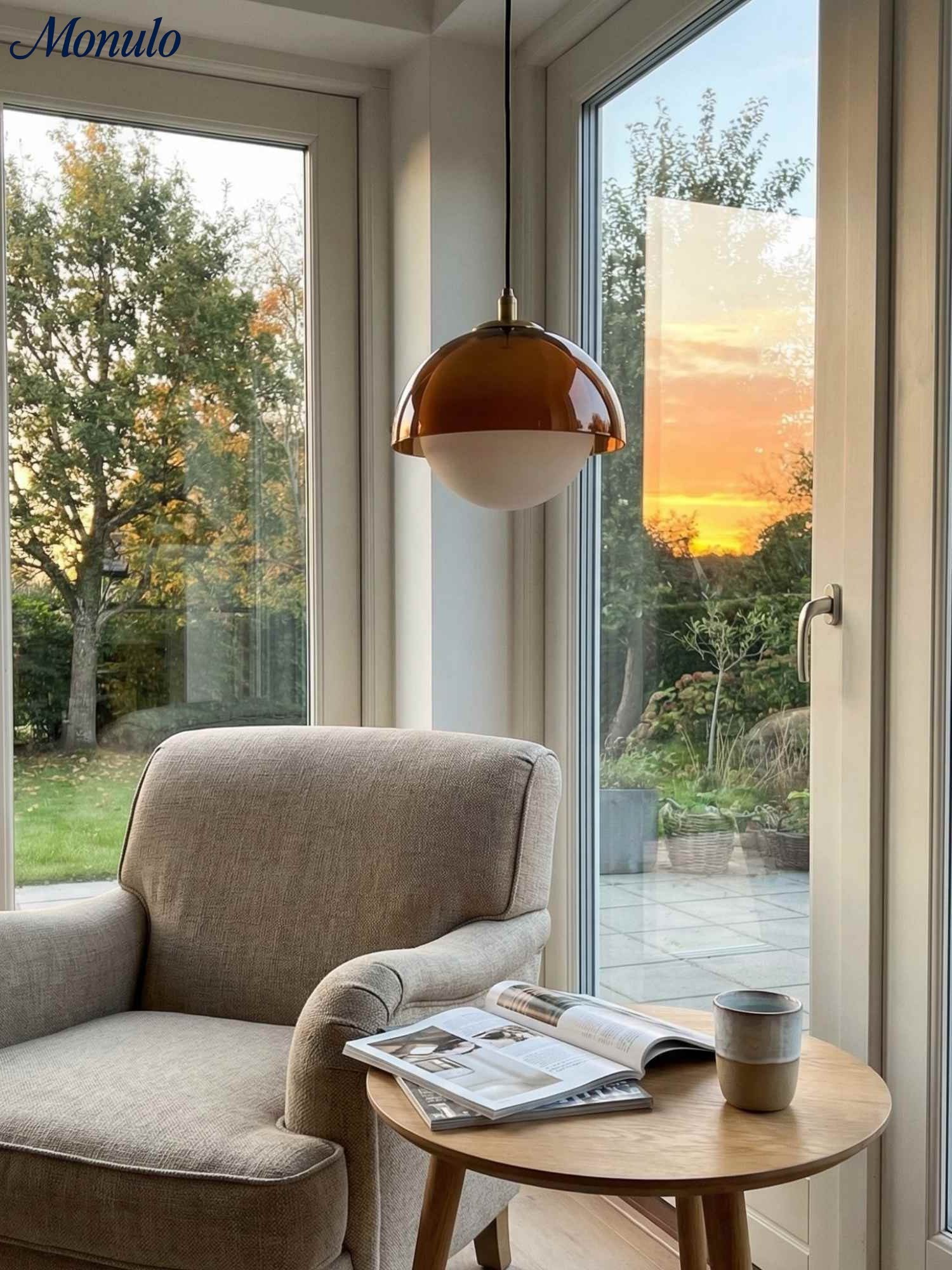 Sunset Afterglow Vintage Pendelleuchte Dekorative Ambient-Pendelleuchte für Schlafzimmer und Leseecke