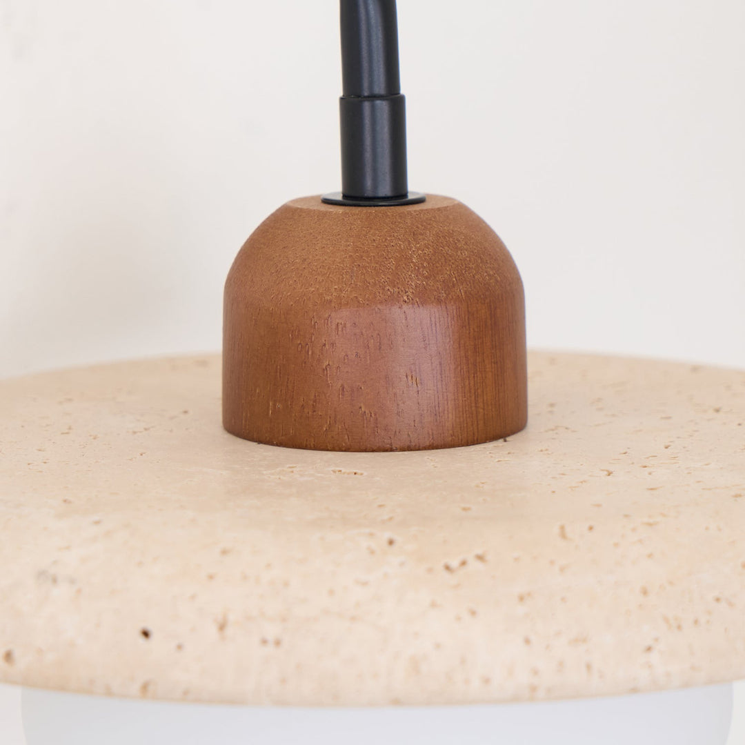 Travertine and Walnut Accent Wall Lamp - product view 13